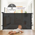 Retractable Baby Gates for Doorways, 58" Extra Wide Mesh Child Dog Gate for Stairs, 34" Tall Toddler Pet Gate Indoor and Outdoor, Easy Install, Essential for Home Safety, Black