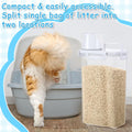 Teenyyou 4 Pcs Cat Litter Storage Container with Airtight Lid and Handle Cat Litter Storage Bin with Spout Sealable Heavy Duty Kitten Bucket