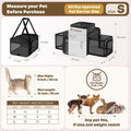 Top and 2 Sides Expandable Pet Carrier 17x11x9.5, TSA Airline Approved Small Dog Carriers for Small Dogs, Soft-Sided Cat Carrier with Self-Locking Zippers for Kitten,Rabbit, Puppy, Guinea Pig Black