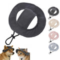 Corduroy Dog Sun Hat with Ear Holes, Adjustable Strap Pet Cap for Small Medium Dogs, Breathable UV Protection, Multiple