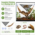 Snake Enclosure Accessories, Climbing Rope & PVC Hammock Set for Reptiles
