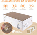 PatiencET Cat Scratch Pad with Box, 4 Pack Cardboard Cat Scratcher Lounge Bed for Indoor Cats, Reversible Corrugated Scratching Board Refill with Catnip