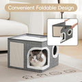 Cat Beds for Indoor Cats, Large Kitten Bed with Scratch Pad