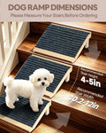 2-Pack Dog Ramp for Stairs,Foldable Dog Ramp Solid Wood Anti-Slip Pet Steps