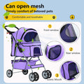 FDW | 4-Wheel Foldable Pet Stroller | Purple | Lightweight & Portable