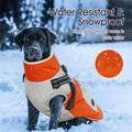 Dog Winter Coat Waterproof - Orange,Medium - Dog Coat with Harness Built in