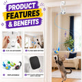 Interactive Cat Toys for Indoor Cats: Automatic Flying Bird Feather Wand Chase Exercise Enrichment Stimulation, USB Rechargeable Durable Safe Hanging Toy for Bored Kittens Adult Multi Cat Households