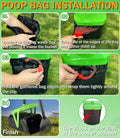 FUSBUNTY Pooper Scooper Swivel Bin & Rake with 100 Waste Bags, Dog Pooper Scooper with Bag Attachment for Large Medium Small Dogs, Poop Scooper with Lid for Lawn Yard Dog Kennel