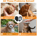 ZQJKLE Cat & Dog Grooming Gloves for Shedding Brushes 1 Pair and Pet Grooming Rake 1PC, Double Sided Dematting, Deshedding Brush & Massage, Safe for Dogs & Cats