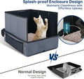 17.7 x 13.5 x 13.75 Travel Litter Box for Cats, Portable Litter Box with Pee Shield & Hard Bottom, Collapsible Cat Litter Pan for Travel, Car, Hotel, Leak-Proof Design, Water-Resistant, Easy Cleaning