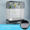 Bremorou Bird Cage Cover Bird Cage Seed Catcher White Adjustable Birds Cages Netting Seed Catcher for Birds Cages Seeds 