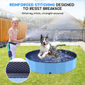 Bilibara 47'' Foldable Dog Pet Bath Pool, Heavy Duty Non-Slip Kiddie Pool, Plastic Pet Wading Pool for Puppy Small Medium Large Dogs, Indoor and Outdoor Kids Pet Dog Bathtub