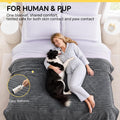 Luciphia Waterproof Dog Blanket for Large Dogs Ultra-Soft Calming Cut Pile Flannel Throw Durable & Warm Furniture Protection for Couch Bed Pet Blanket Machine Washable Stone Gray,L(65''x57'')