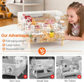 8 in 1 Acrylic Hamster Cage,2 Tier Dwarf Hamster Cage with 360° Transparent Viewing,Hamster Habitat Gerbil cage Top Open