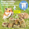 Abizoo Rabbit Chew Toys for Bunny Natural Papaya Wood Chew Treats with Organic Alfalfa Hay, Dried Carrot, Apple and Swee