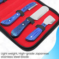 Dog Grooming Stripping Knife Set – 6-Piece Stainless Steel Hand Stripping Tools with Wooden Handles – Coarse, Medium, Fi