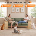 Cat Corner Side Table Scratcher, 2-in-1 Couch Protector from Cat Claws with Scratching Posts, Sturdy Wood Frame & Replac