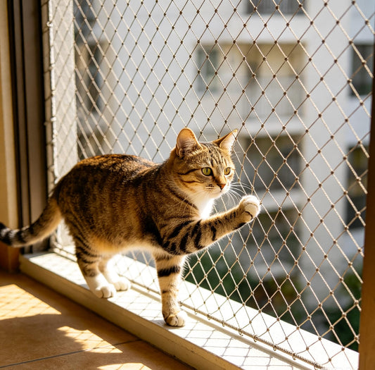 10x20ftCat Balcony Netting – Heavy-Duty & Bite-Resistant, Easy-Install Safety Mesh for Apartments, Patios, Windows – Keep Cats from Falling – Perfect for Cat Owners (10×20ft)