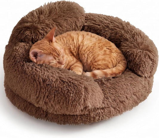EHEYCIGA 20" Calming Donut Dog Bed for Small Dog & Cat Washable Pet Couch