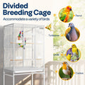 VIVOHOME 54 Inch Wrought Iron Large Bird Cage with Rolling Stand