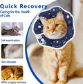 Maiiu Soft Adjustable Cat Cone Collar, Comfortable Recovery Collar for Cats After Surgery (Dark Blue, Small)