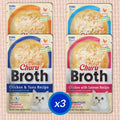 INABA Churu Broth for Cats, Side Dish Pouch, 1.4 Ounces per Pouch, 12 Pouches, Chicken & Seafood Variety
