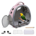 Ioview Portable Travel pet Backpack Carrier Hamster Bag Guinea Pig Bird Small Dog cat Turtle Carrier Rabbit Cage Squirrel Bearded Dragon Breathable Hangbag (Pink+Accessories)