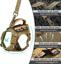 nanappice Tactical Cat Harness and Leash for Walking Esacpe Proof,Adjustable Soft Mesh Large Cat Vest with Rubber Handle Easy to Control,Molle Patches