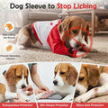 SlowTon Dog Recovery Suit - Padded Elbow Protector, Dog Leg Sleeve to Stop Licking & Protect Wounds After Surgery, Breathable Pet Long Sleeve Shirt Front Leg Protection Cone Alternative (Red,2XL)