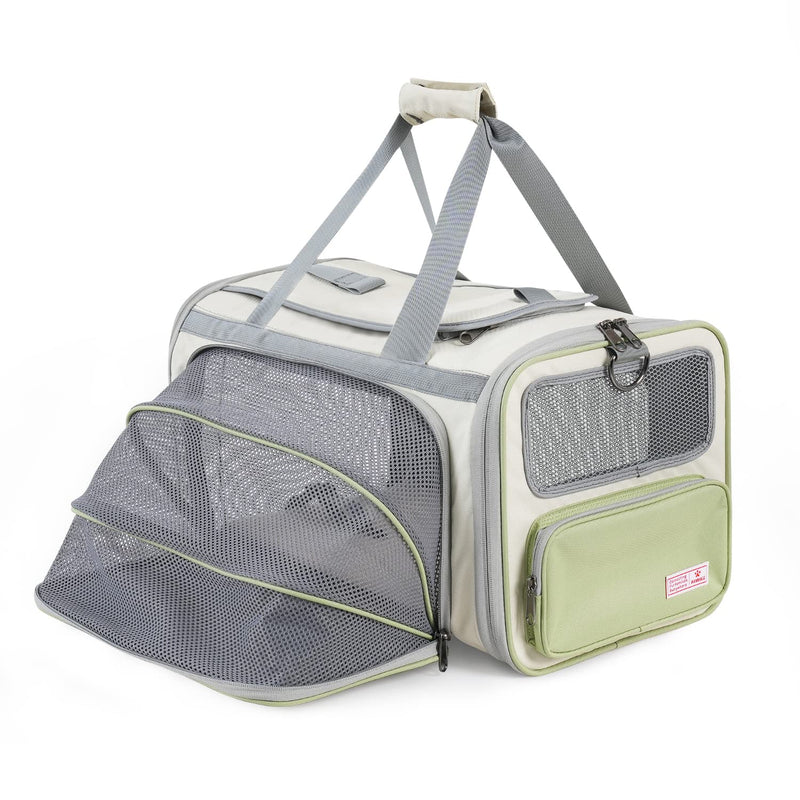 Pawaii Cat Carrier with ID Tag, TSA Airline Approved Soft Sided Collapsible Pet Travel Carrier, Portable Comfortable Convenient Foldable Cat Travel Bag