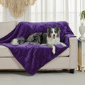Yaning Waterproof Blanket for Bed Couch Sofa, Soft Liquid Pee Proof Pet Blanket for Dog Puppy Cat, Reversible Sherpa Fleece Furniture Protector (Dark Purple, 50x60 inches)