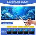 Aquarium Background Film, Static Cling, Glue-Free, Blue Ocean 11.8"H×23.6"W