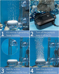 Pawfly Aquarium Air Stone Disc Tiny Micro Bubble Diffuser Release Tool Kit with Suction Cup Air Control Valve and Check 