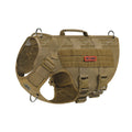 OneTigris No Pull Tactical Dog Harness for Medium Dog, Aire Mesh Dog Vest Harness, Breathable Military Molle Vests with Handles, Service Dog Vest for Walking Hiking Training (M, Brown)