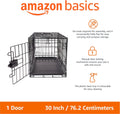 Amazon Basics Portable, Foldable Metal Wire Dog Crate with Removable Tray, Single Door, Divider Panel, Quick Setup, 30 x 19 x 21 in, Black