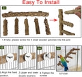 Bolagar Bird Parrot Ladder Perch for Cage, Nature Wooden Bird Bridge Exercise Stands Parrot Climbing Chewing Toys for Small Animal