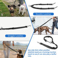 YAODHAOD Double Dog Leash,Two Dog Leash Splitter, No Tangle 360° Swivel Rotation Reflective Lead, Adjustable Length Bung