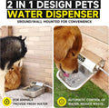 Automatic Water Dispenser for Dogs, 3L /101 oz 304 Stainless Steel Dog Water Feeder, Auto-Fill Large Waterer for Pets & 