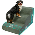 Olaivy Large Dogs Stairs for Bed, Extra Wide Pet Step for Couch or Chair, 100lbs Load Capacity, 3-Step Stable & Sturdy Cat & Dog Ramp for Puppy Small Medium Senior Dog Essentials, Washable Cover,Green