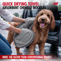 Tuff Pupper Quick Dry Towel for Dogs | Ultra Absorbent Microfiber Shammy | Extra Large 35x15 Size Dog Bath Towel | Comfortable Hand Pockets | Indoor Outdoor Use