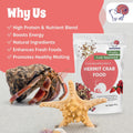 Natural Hermit Crab Food – High-Protein Hermit Food with Real Fruit and Sprouted Grains – 65 g (2.3 oz) Crab Food for Pe