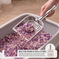 304 Stainless Steel Cat Litter Scoop with Striped Sifter, One-Piece Metal Kitty Shovel for Tofu & Mixed Litter, Rust-Pro