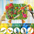 Bird Toys Parakeet Toys,Large-Sized Parrot Foraging & Shredding Cage Hanging Toys with Seagrass Mat for Budgies,Cockatie