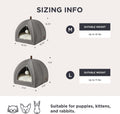 Bedsure Cat Beds for Indoor Cats - 2 in 1 Cat Cave House Tent for Kittens and Small Pets with Removable Washable Cushioned Pillow, Foldable Kitten Hideaway with Non-Slip Bottom, Grey, 16 inches