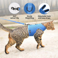 Cat Harness and Leash Set for Walking Escape Proof, Blue, Large