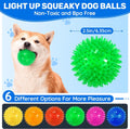 Ousiya 6 Pack 2.5" Light Up Squeaky Dog Balls, Spiky Dog Toy Balls for Puppy Small,Medium Dogs