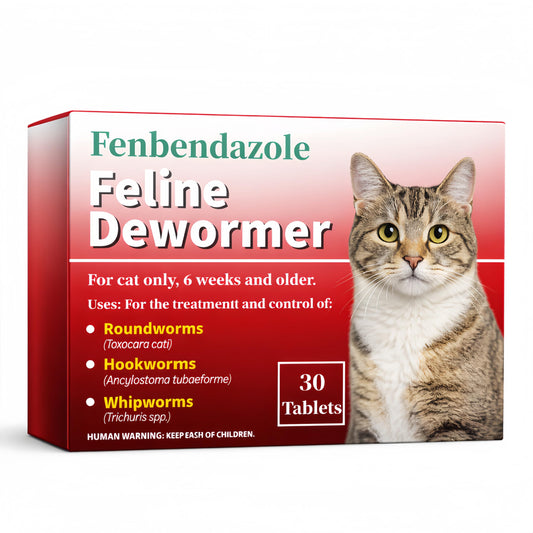 Dewormer for Cats 6 Weeks and Older, 22.2% (222 mg/g) Tablets, Fenbendazole, Cat-Specific Formula, Easy at-Home Use