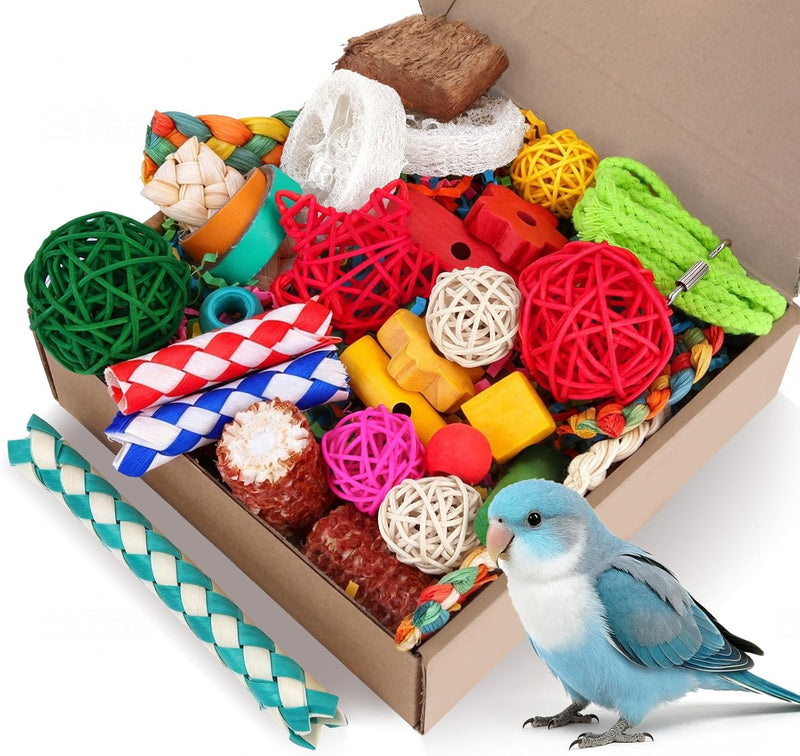 Bird Toys Parrot Foraging Toy Box for Parakeets, Cockatiels, Conures