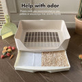 Large Rabbit Litter Box Bunny Potty Training Corner Litter Pan with Drawer Comes with Liners Rabbit Pee Pads, Small Anim