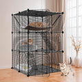 Nouva 3-Tier Cat Cage Indoor Enclosures - 26 Panles DIY Cat Playpen Metal Wire Kennel Crate w/Extra Large Hammock for 1-2 Cats Small Animals
